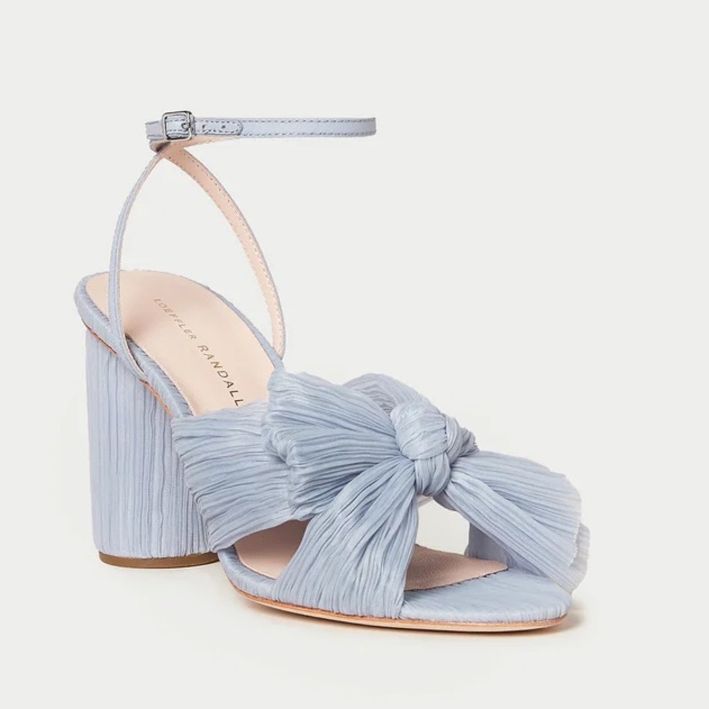 NWT Loeffler Randall Camellia Bow Heel in Blue